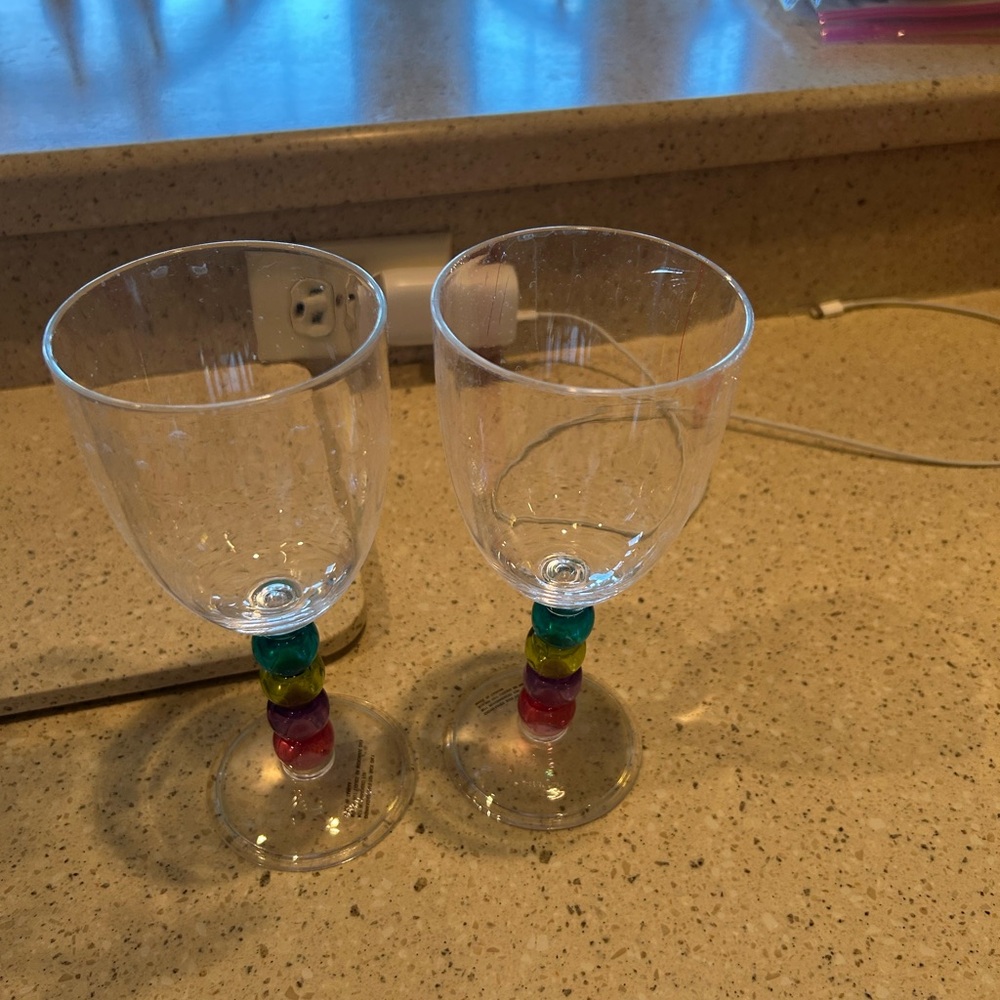 Colorful Stem Wine Glasses